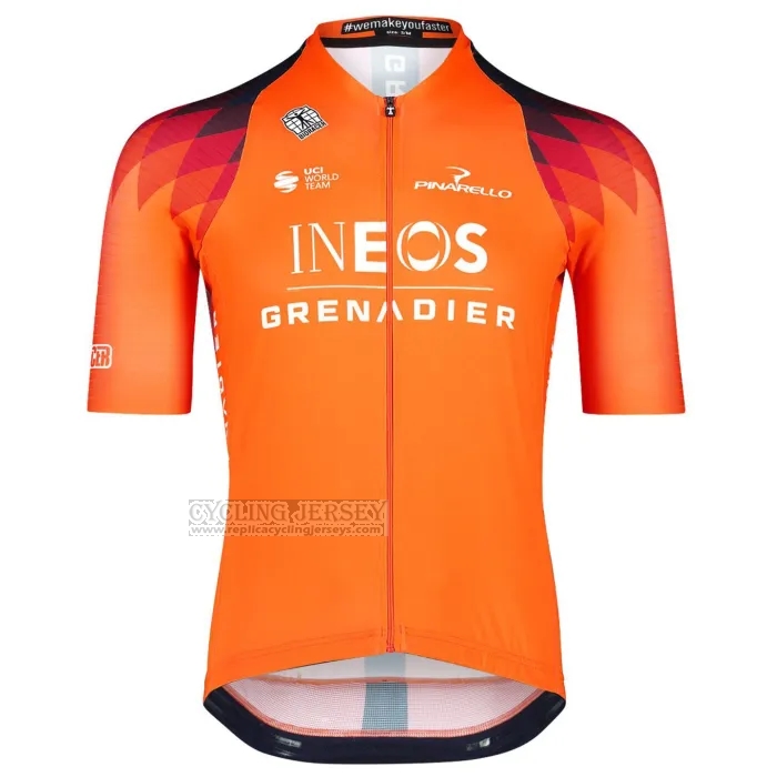 2023 Cycling Jersey Ineos Grenadiers Orange Short Sleeve and Bib Short
